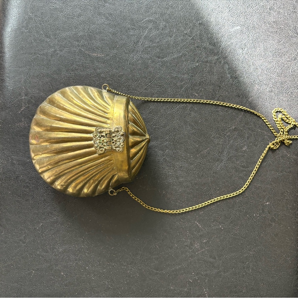 Vintage Brass and velvet bag/crossbody